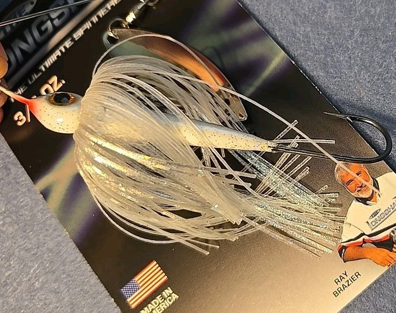 Spinnerbait 3/4 oz Silver Shiner Fishing Lure with Holographic Eyes
