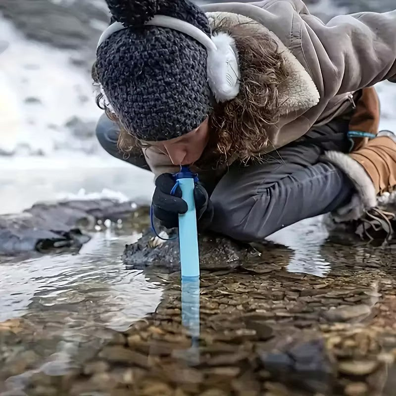 2-Pack Portable Water Filter Straw for Emergency Camping & Survival