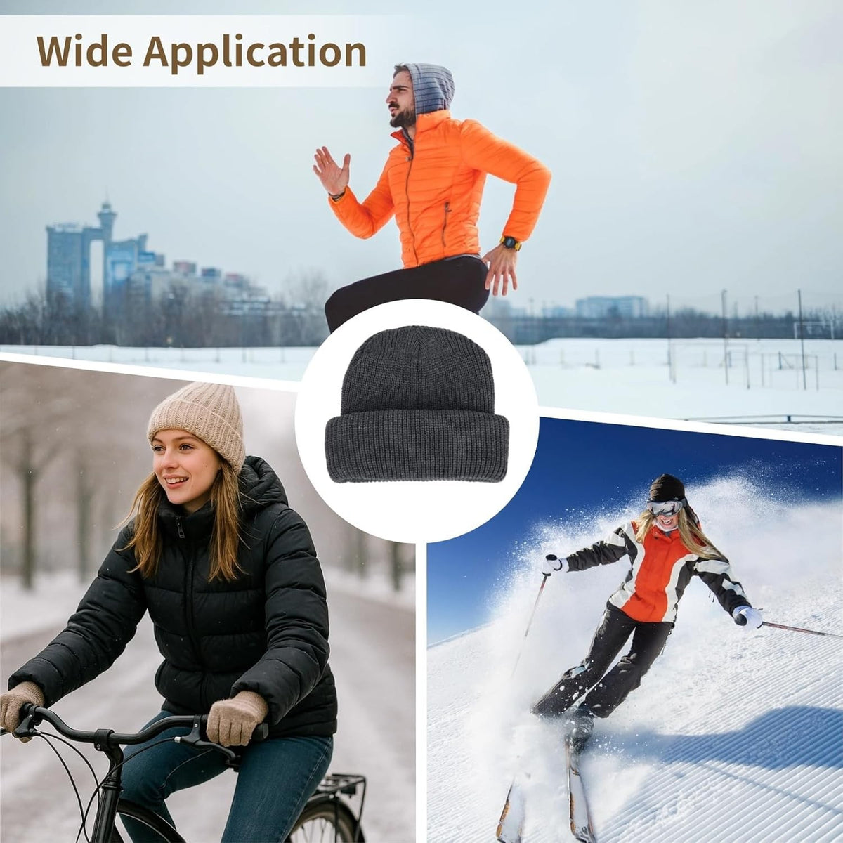 Unbranded 2-in-1 Winter Balaclava Ski Mask Beanie - Foldable Thermal Hat for Men Women
