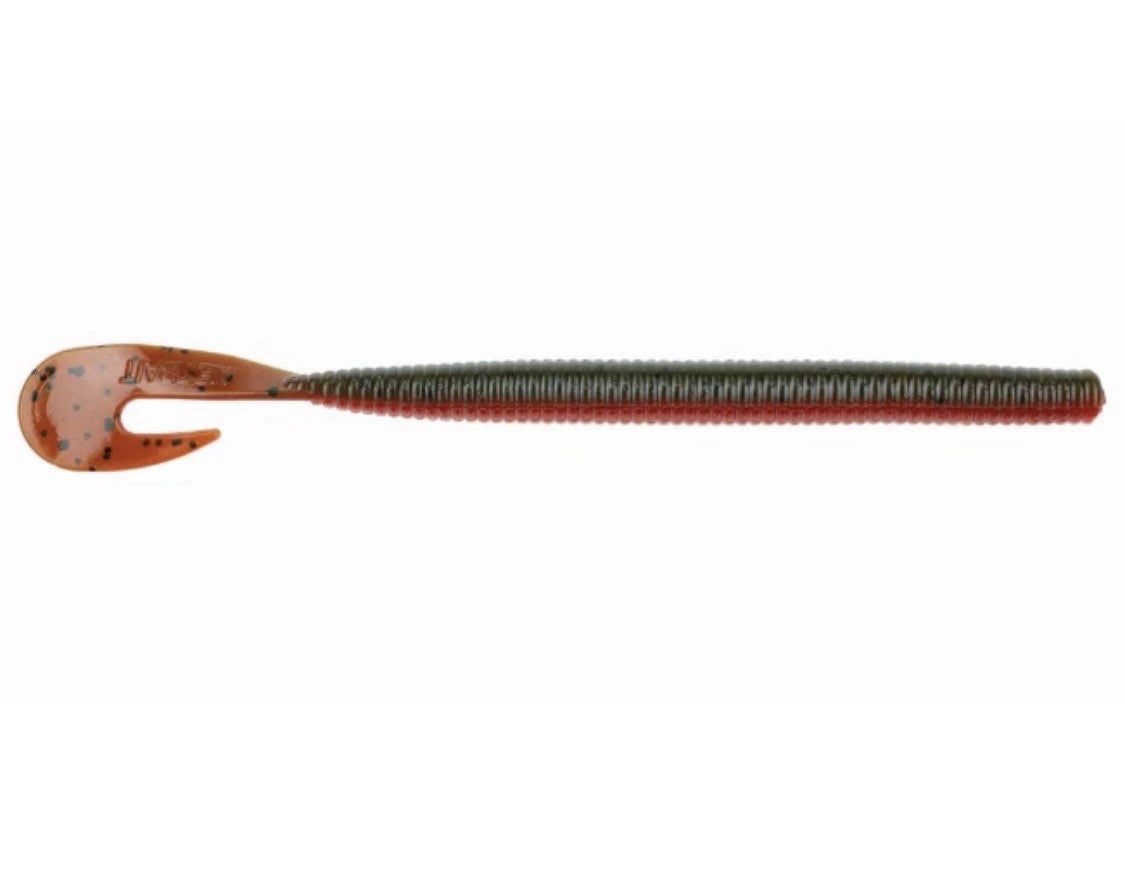 NetBait Big Bopper 5.75-Inch Soft Plastic Worms - Green Pumpkin & Texas Red, Pack of 6
