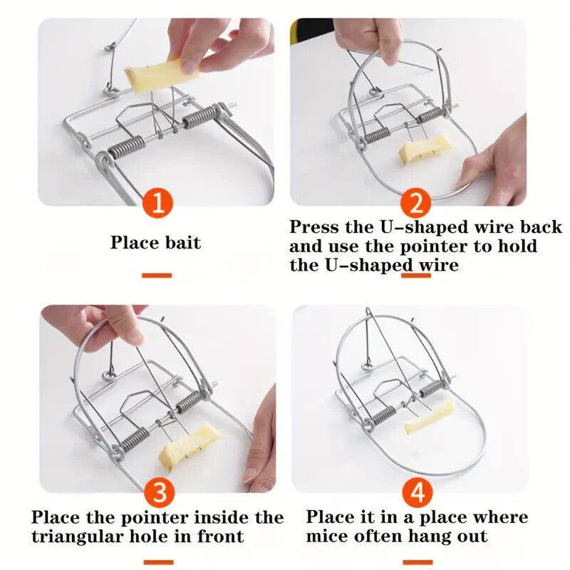 2pcs Heavy Duty Mouse Trap Set - Strong Spring Snap Rat Catcher