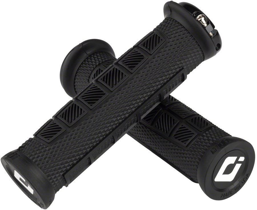 Lock-On Bicycle Handlebar Grips - Ergonomic Half Waffle Design Black