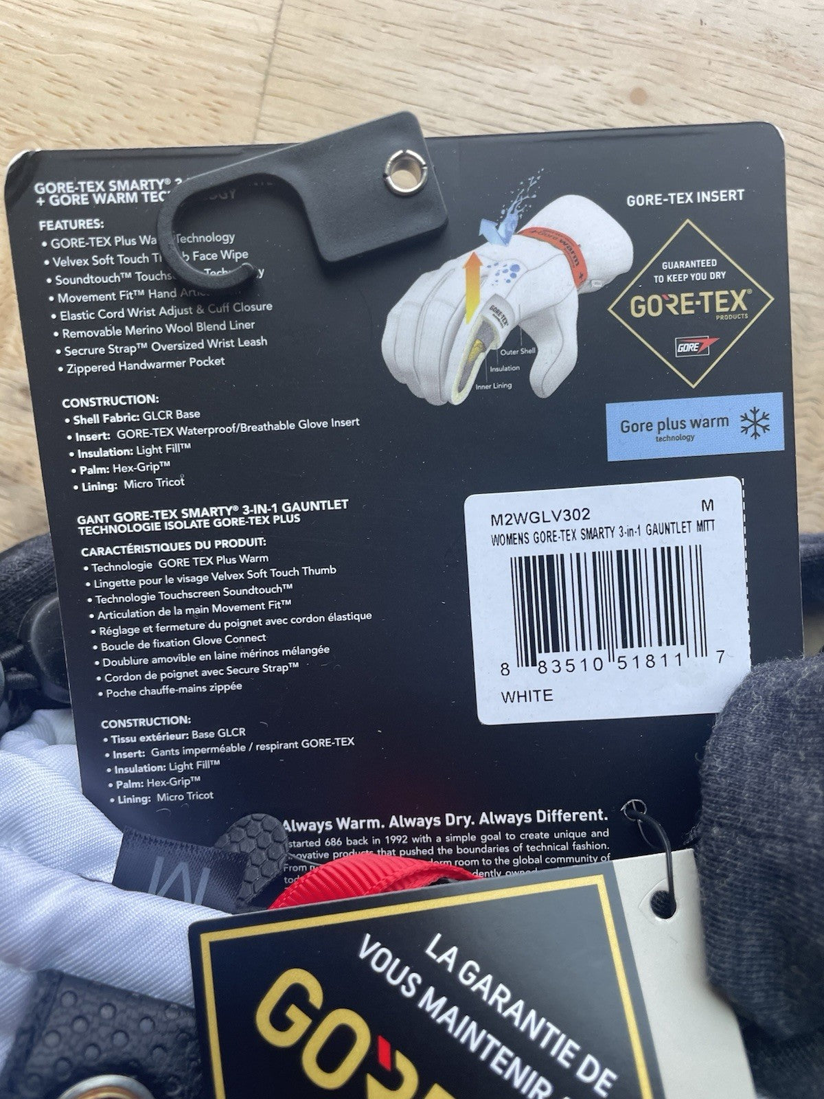 Women’s 3-in-1 GORE-TEX Ski & Snowboard Gauntlet Gloves Size Medium
