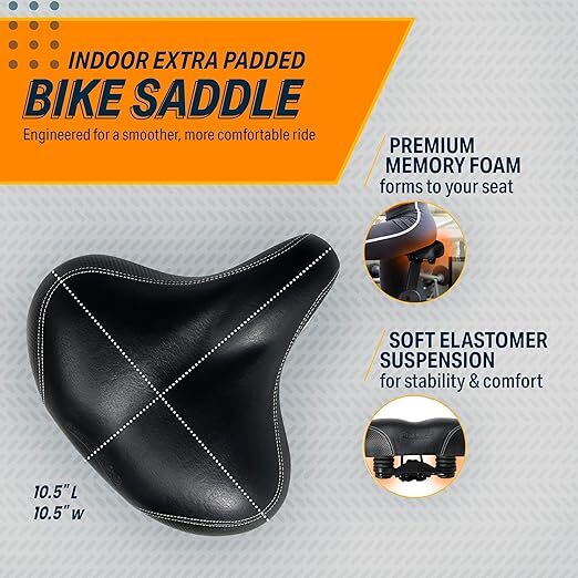 Oversized Padded Bicycle Seat for Men & Women - Universal Fit, Extra Wide & Comfortable