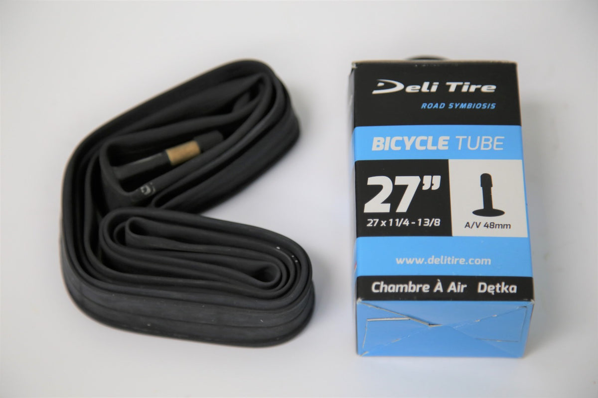 27 Inch Bicycle Inner Tube with 48mm Schrader Valve - Fits 1-1/4" to 1-3/8" Tires