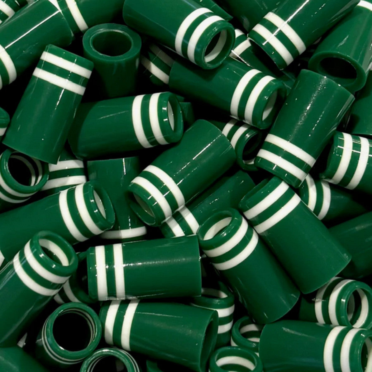 Golf Ferrules Green with Double White Rings - 1 Inch, Dozen