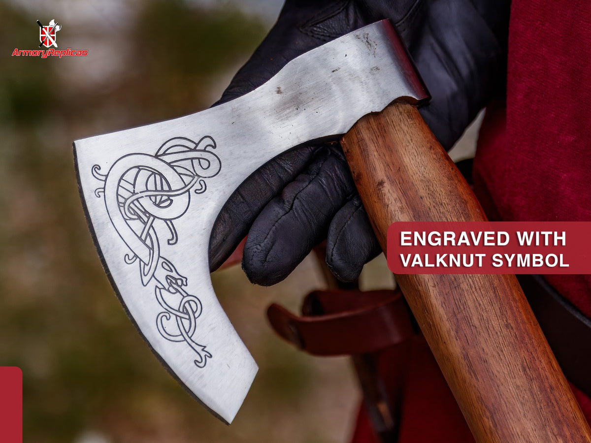 Medieval Warrior Shield Maiden Axe with Sheesham Handle and Steel Blade