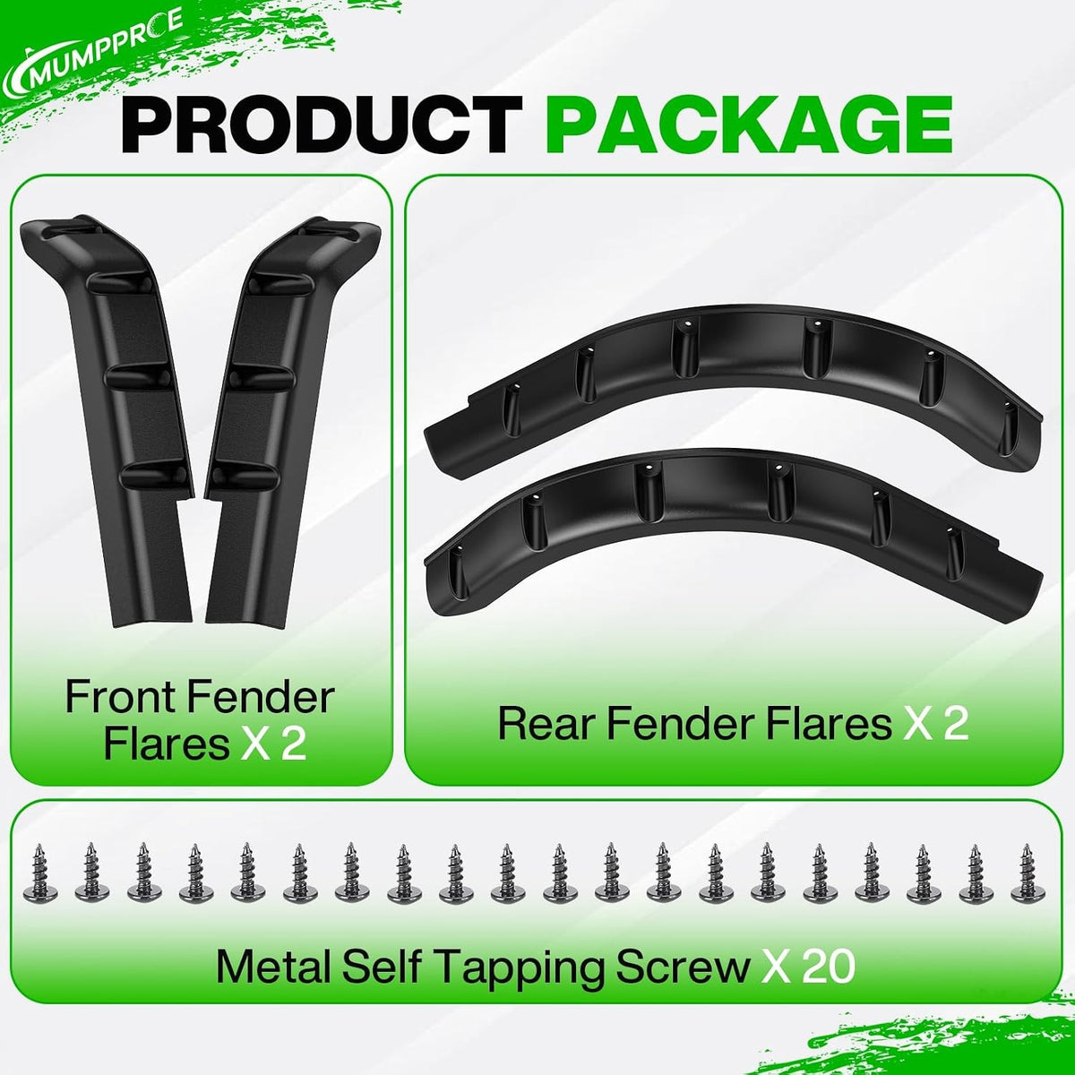 Golf Cart Fender Flares for EZGO TXT 1994-2013 - Front & Rear Mud Guards Set