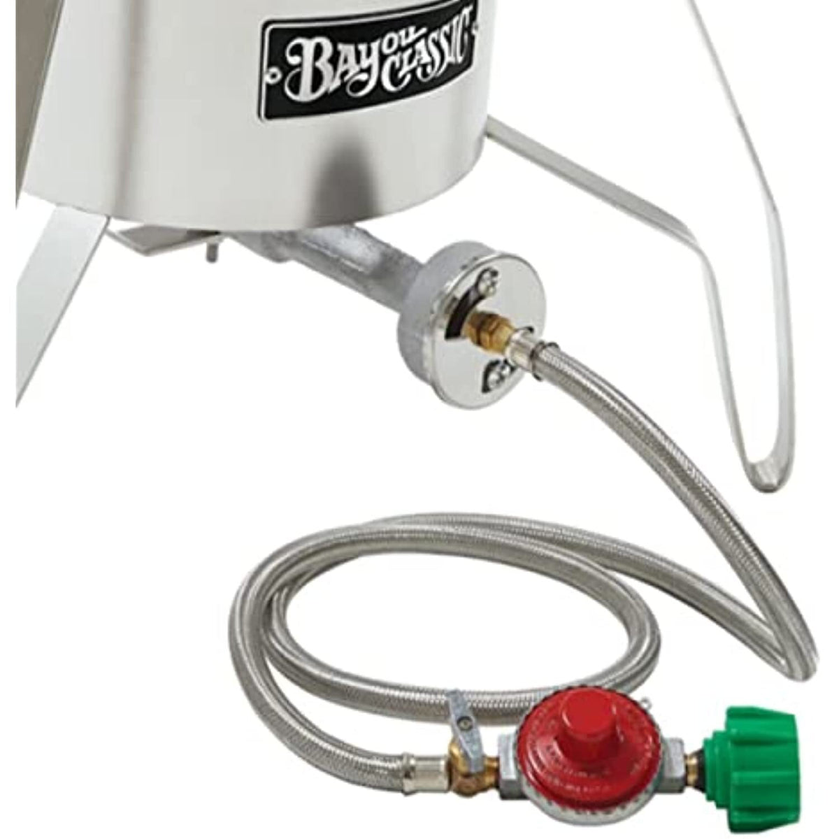 48-In Stainless Steel LPG Hose with 10 PSI Regulator for Gas Cookers