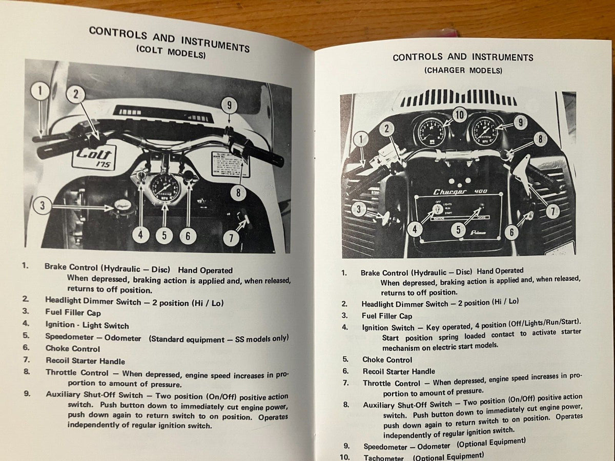 Vintage Polaris 1973 Owners Manual with Safety Brochure - ATV & Motorcycle
