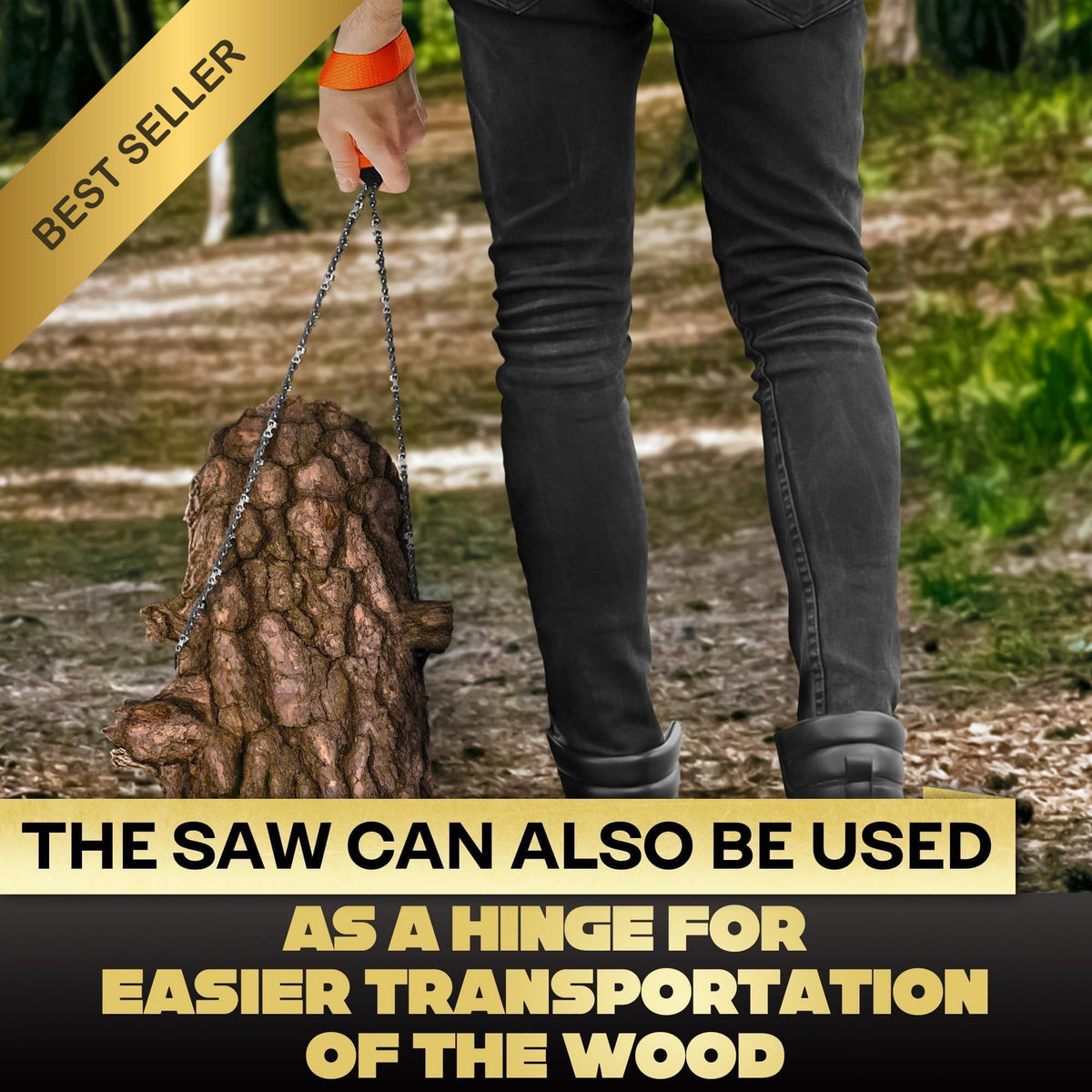 Pocket Chainsaw Rope Saw for Tree Limbs 25.5 Inch Stainless Steel Handheld Tool