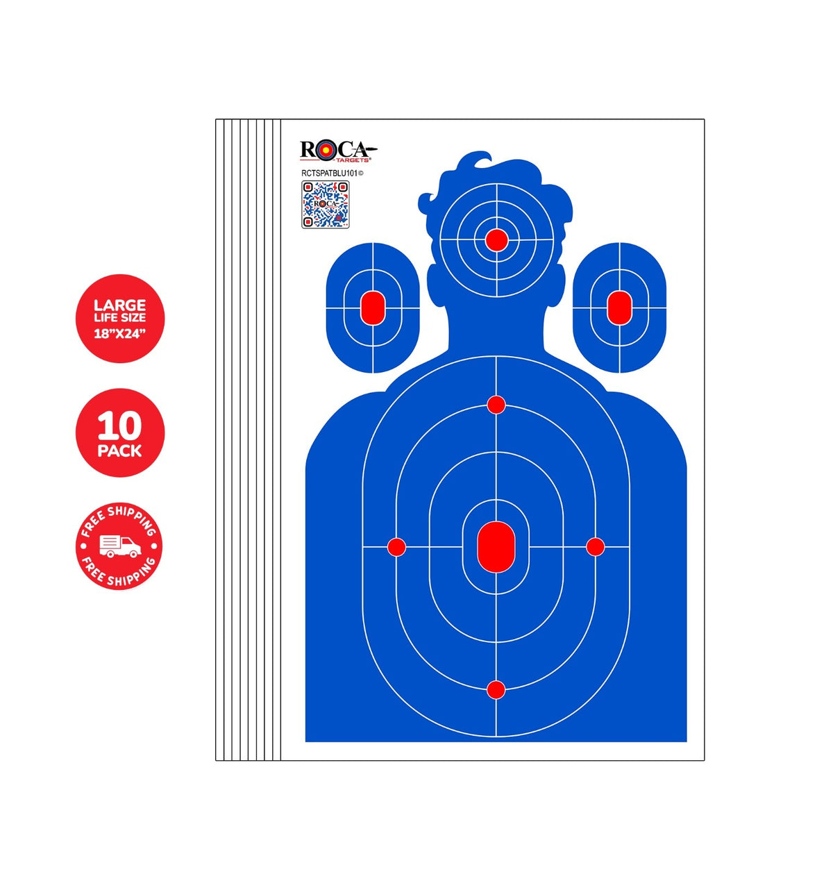 Reactive Shooting Target Set - Impact Silhouette Targets for Range Practice 18x24 inch 10 Pack
