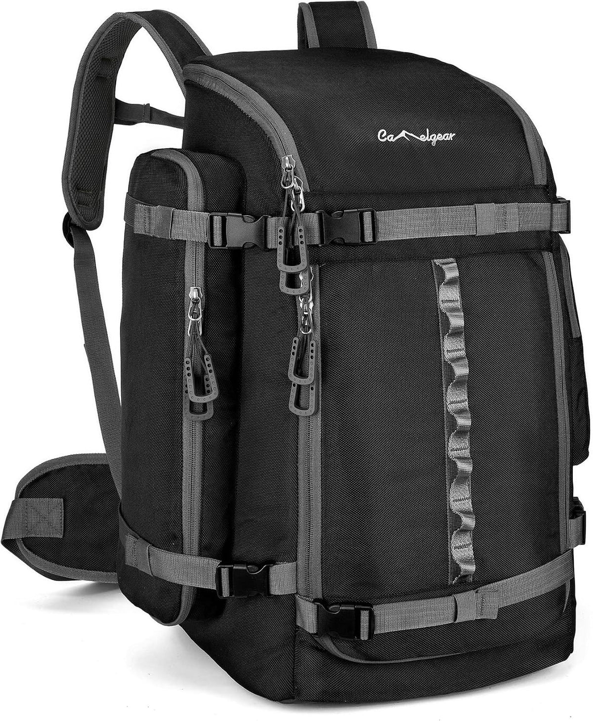 65L Waterproof Ski Boot Bag Backpack with Padded Compartments & Multiple Pockets