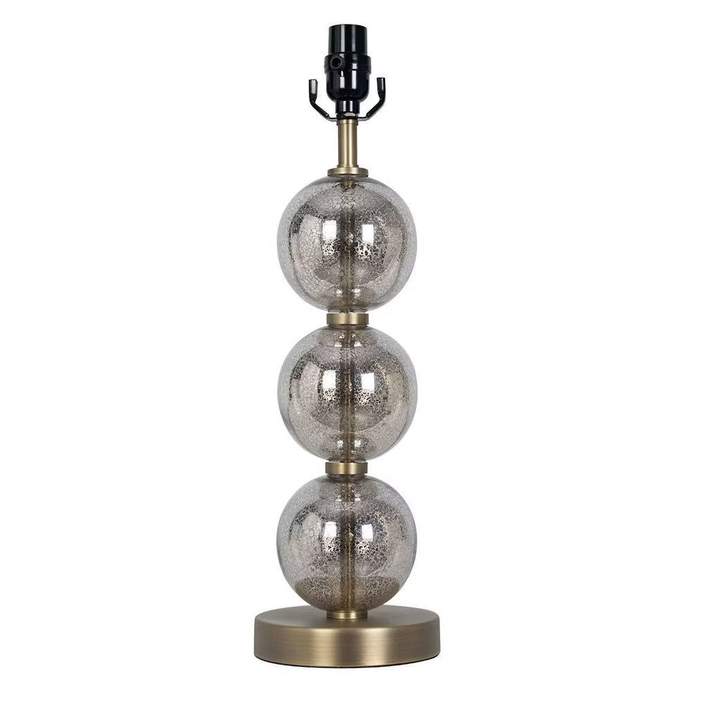 Large Glass Ball Table Lamp Base Brass Finish Modern Home Decor