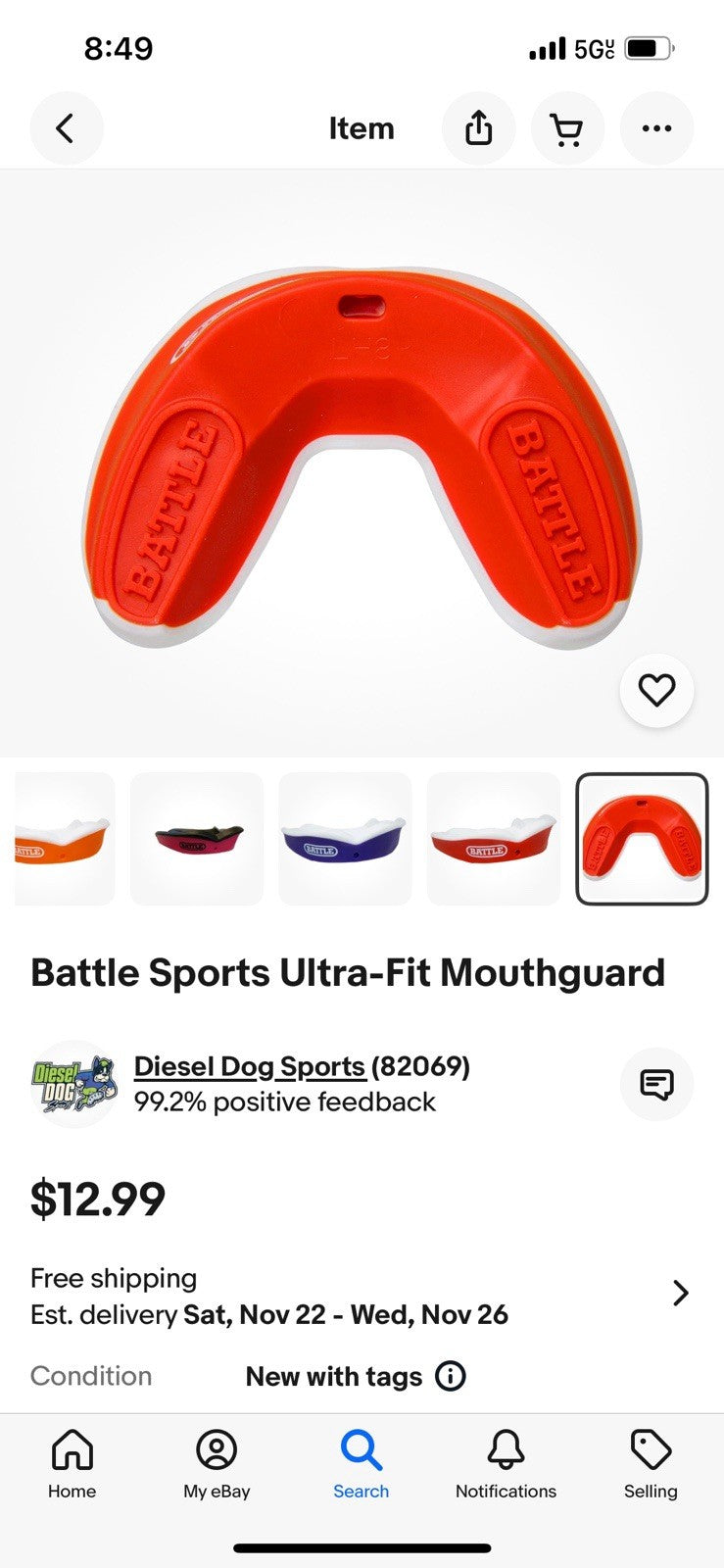 Battle Sports Ultra-Fit Mouthguard - Sports Protective Gear for Athletes