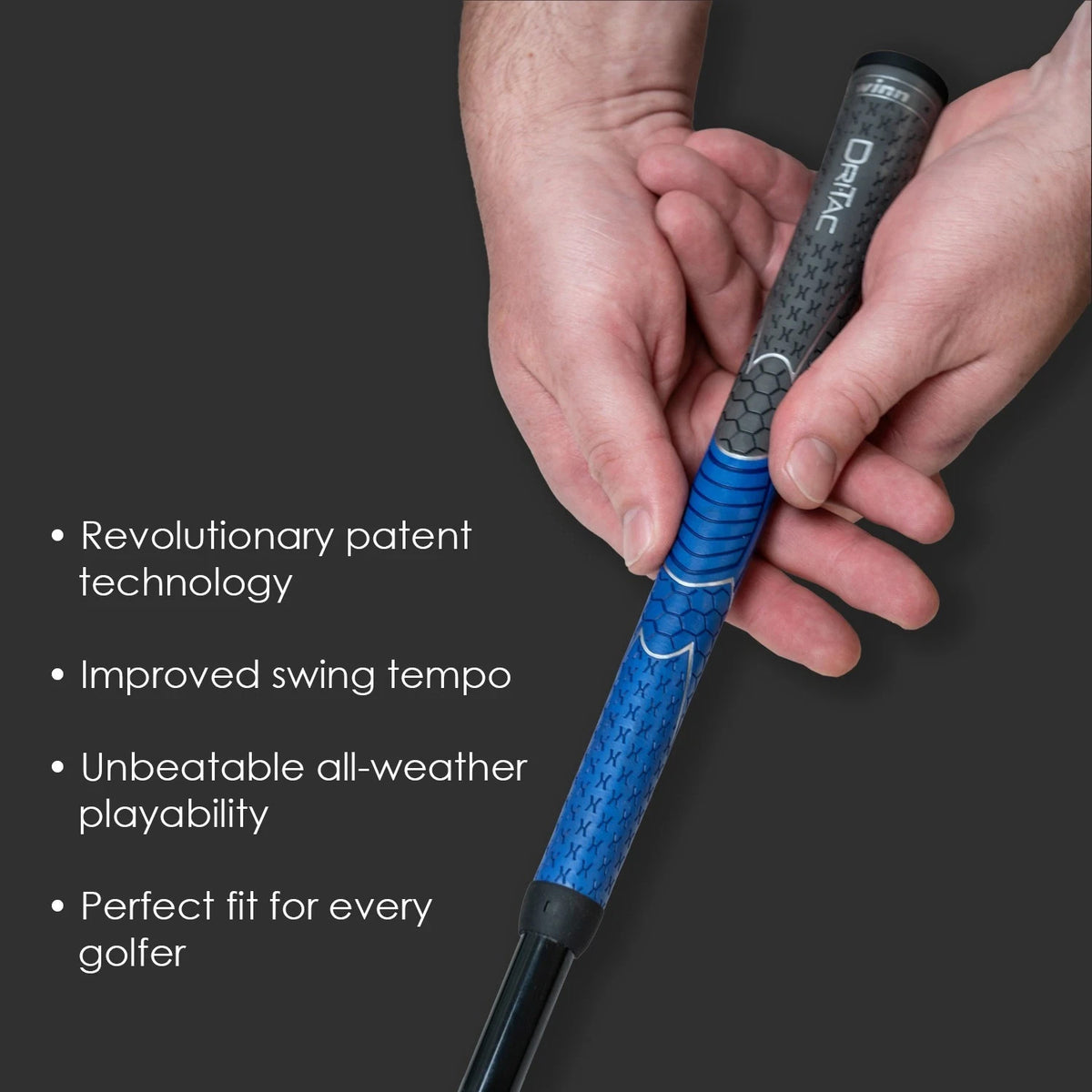Golf Grip Winn Dri-Tac Grey Blue Standard 0.600 Core 48g