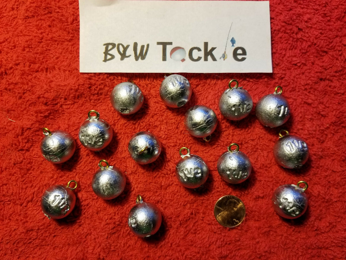 1-1/2 oz Lead Fishing Sinkers - Cannonball Style Weights for Tackle