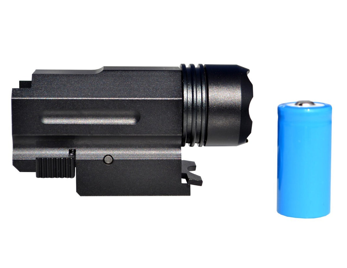 LED Tactical Flashlight with Rail Mount, 160 Lumens, 5 Modes, Battery Included