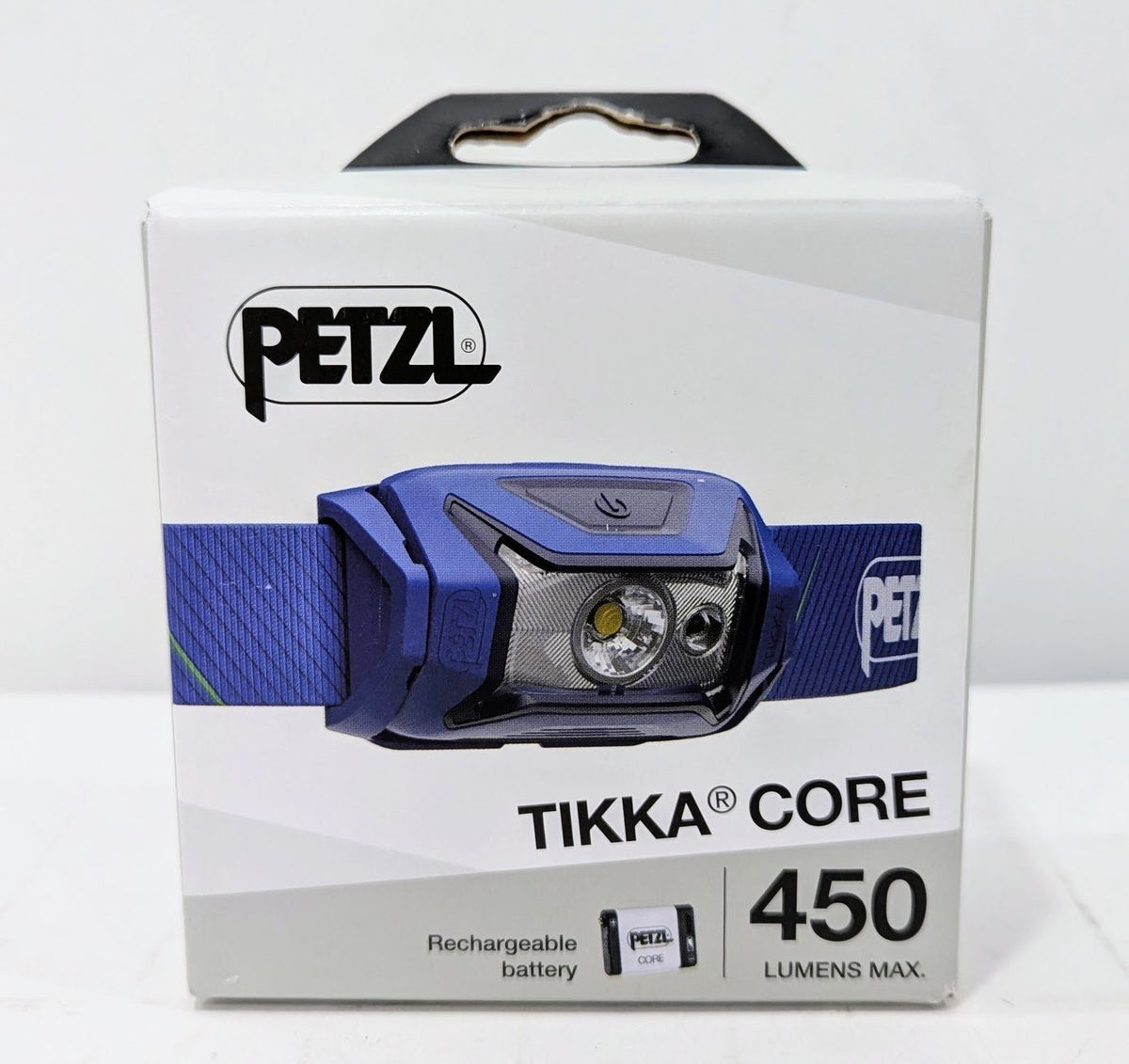 Rechargeable Headlamp 450 Lumens with Wide Beam and Red Light - Petzl TIKKA CORE