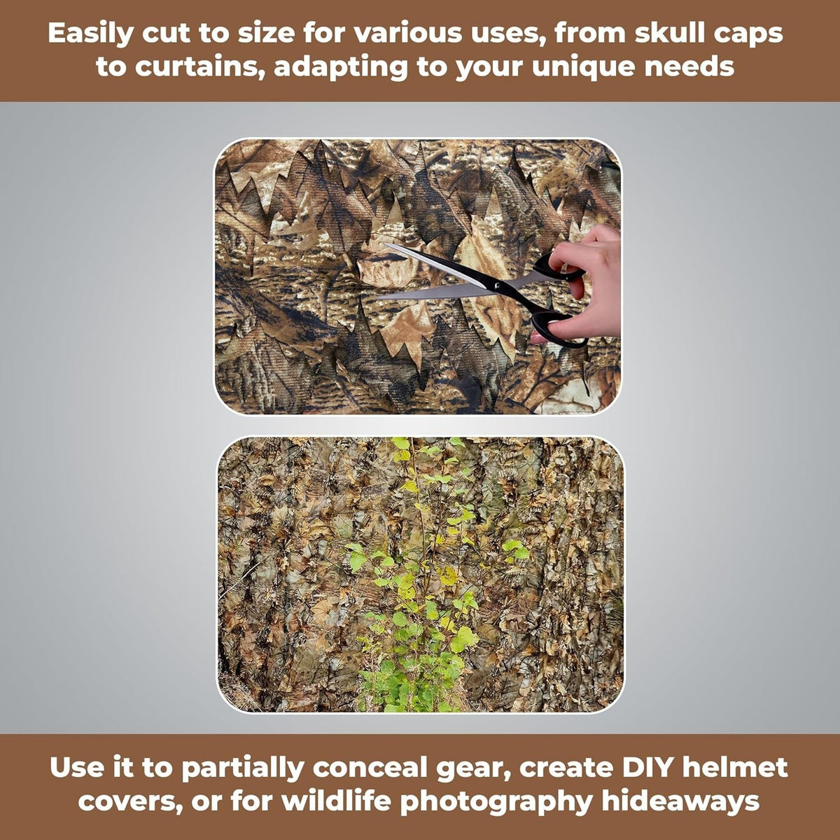 3D Leaf Camo Netting 5ft x 12ft Camouflage Mesh for Hunting & Outdoor