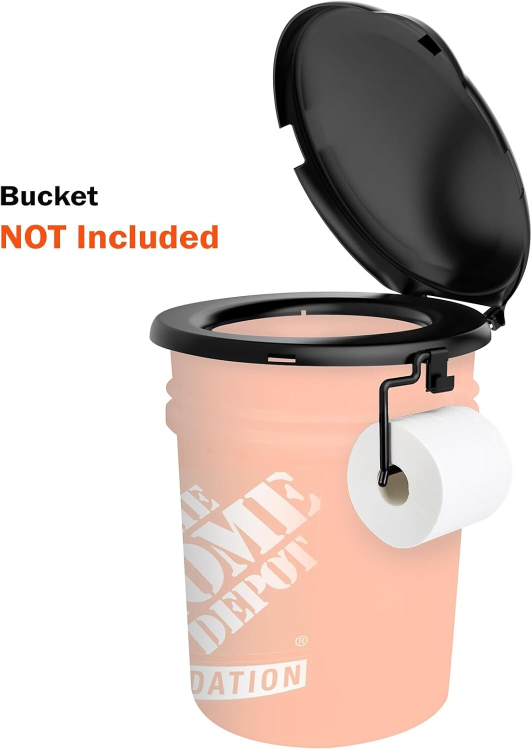 Portable Toilet Seat for 5 Gallon Buckets Camping Toilet with Lid & Toilet Paper Holder