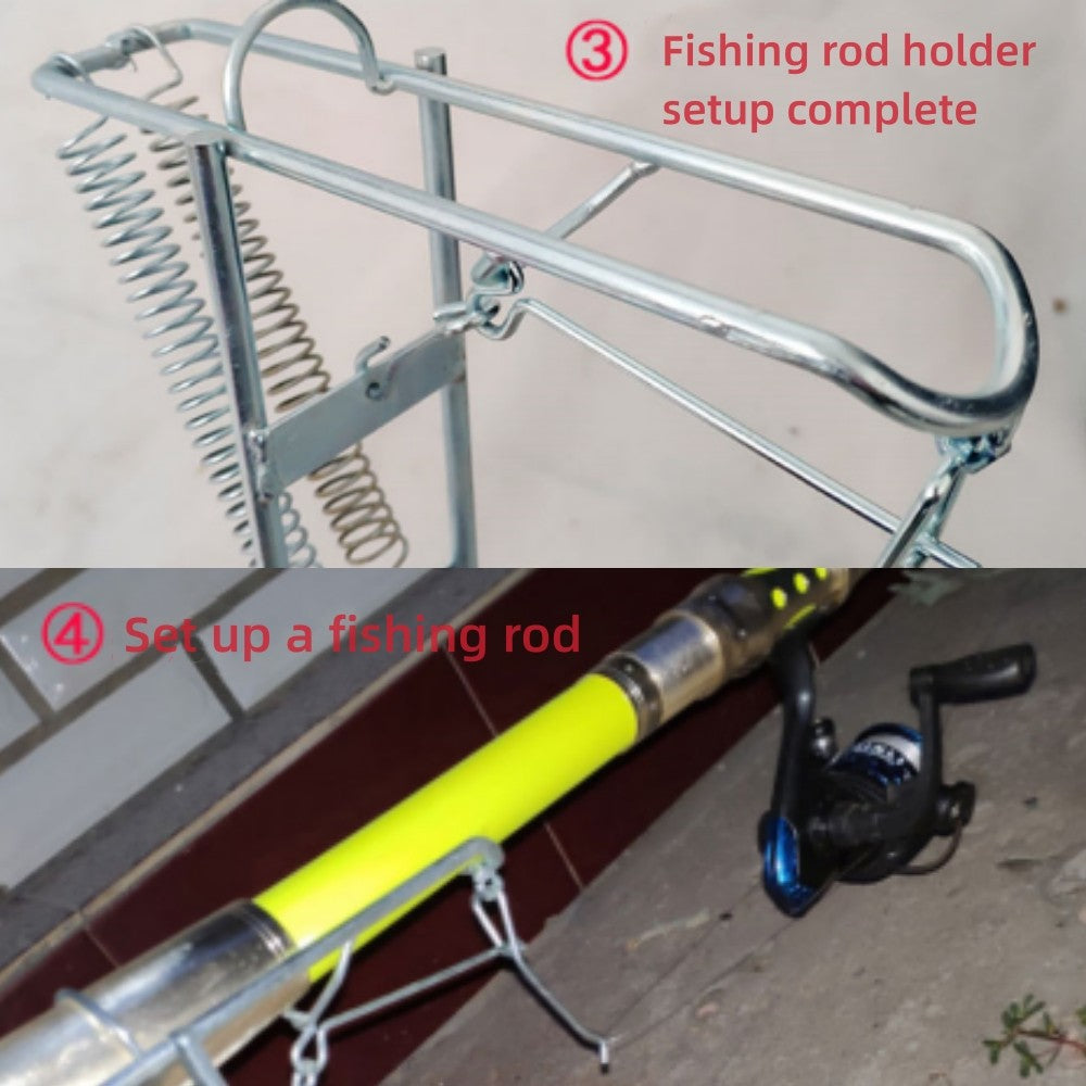 Ground Fishing Rod Holder - Durable Metal Pole Support for Bank Beach Fishing