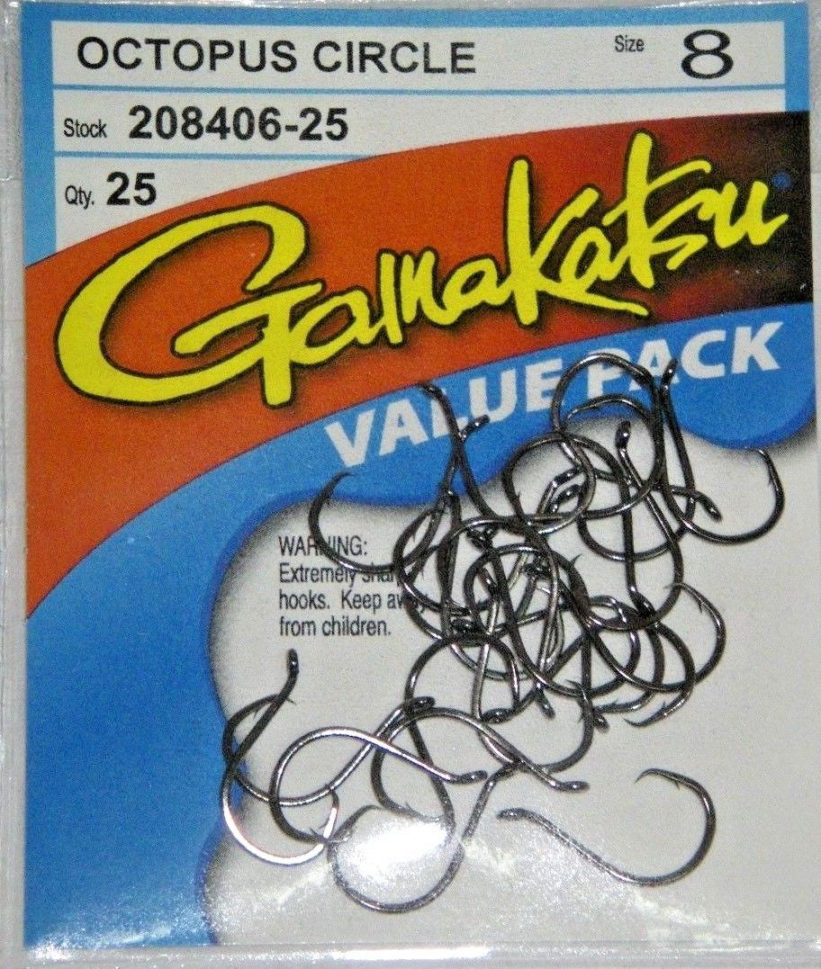 Gamakatsu Offset Circle Fishing Hooks Value Pack All Sizes 8/0-8