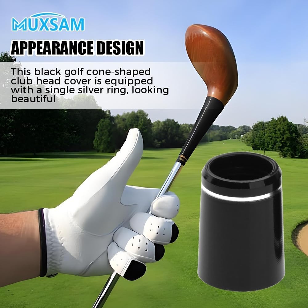 Golf Ferrules Set - 10 Black Tapered with Silver Ring for Irons
