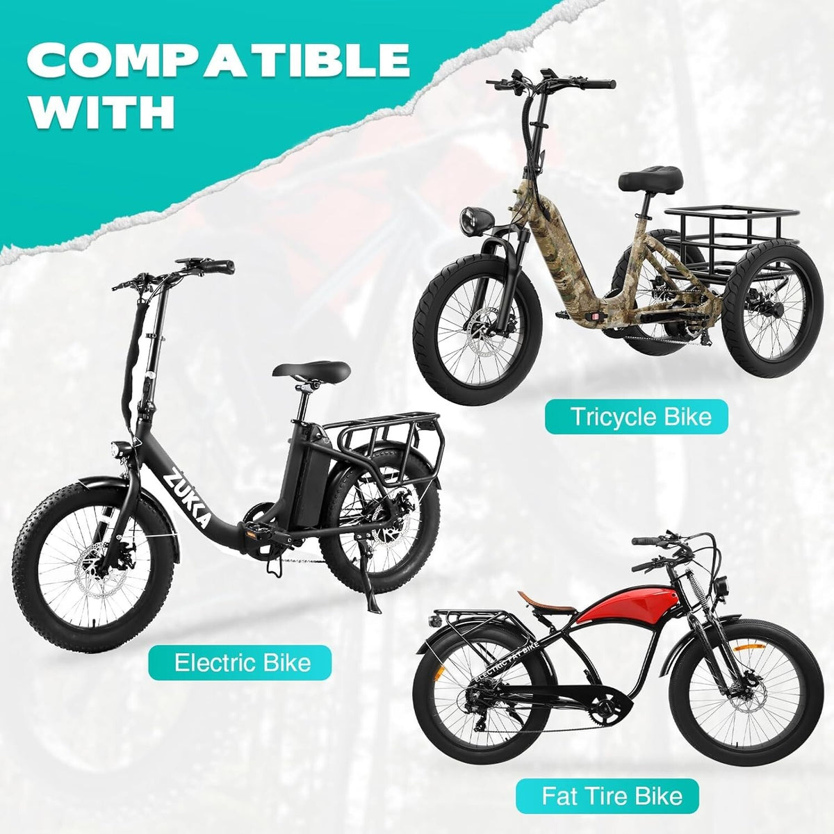 2 Pack 20x3 Inch Electric Bike Fat Tire with 2 Tubes - Mountain & Snow
