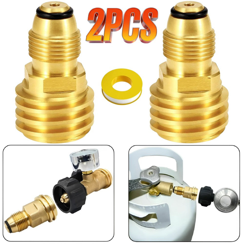 2PCS Propane Tank Adapter 100 lbs LP Tank Valve to Type-1 Fitting for Gas Systems