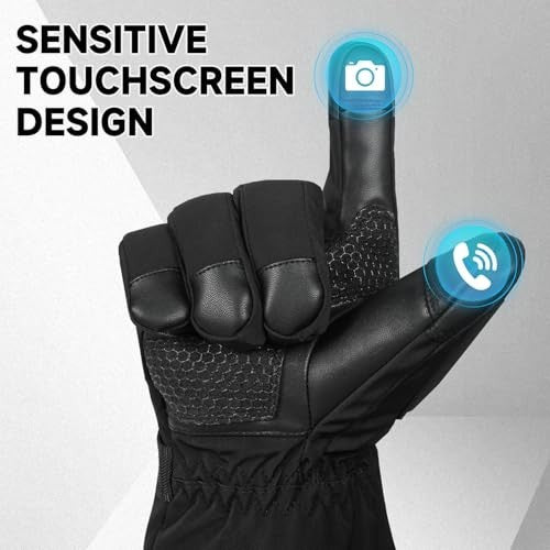 Rechargeable Heated Gloves Waterproof Touchscreen Skiing Hunting Gloves