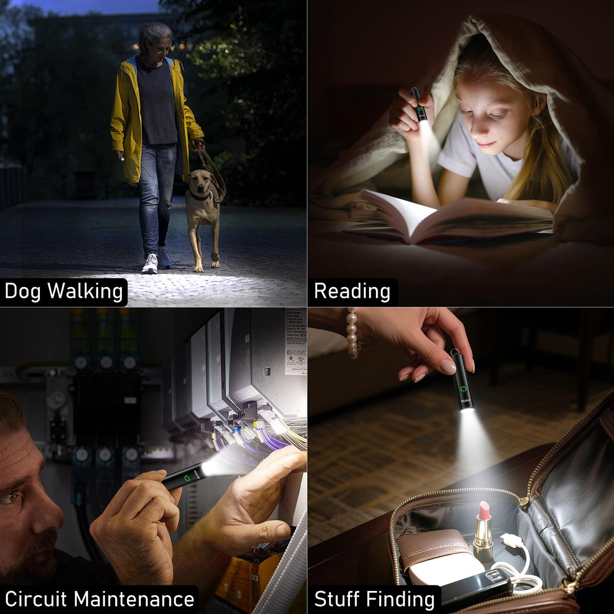 Rechargeable Mini Keychain Flashlight - Portable LED Torch, 360 Lumens