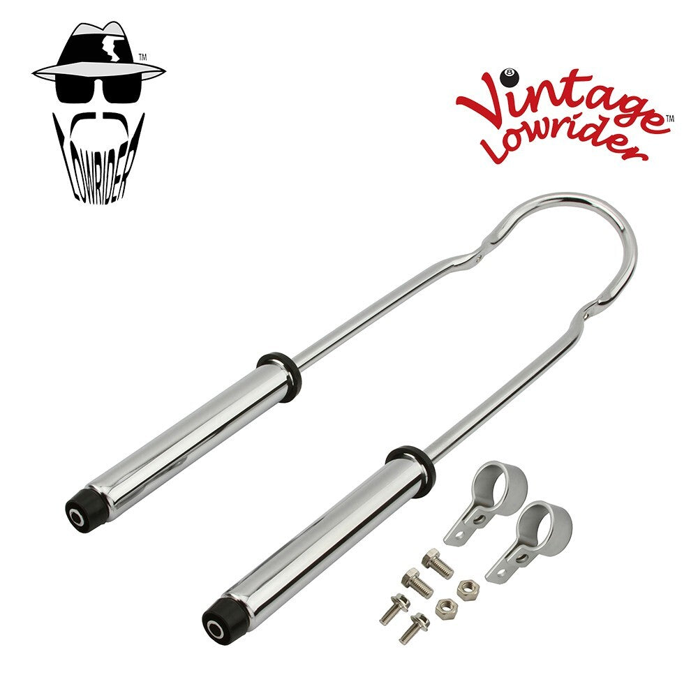 22-Inch Chrome Steel Vintage Lowrider Bicycle Sissy Bar with Shock