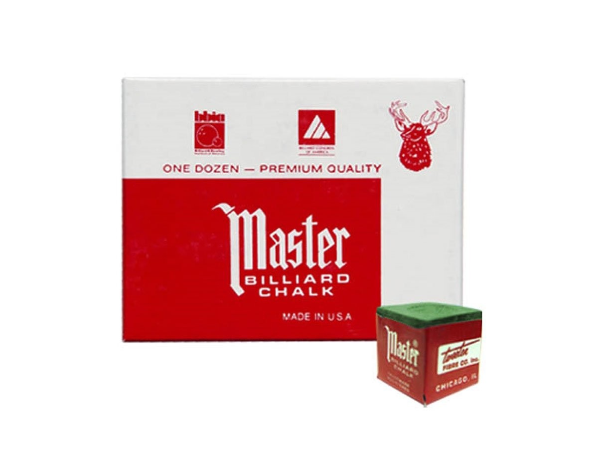 Master Billiard Pool Cue Chalk Spruce Green – 12 Pack