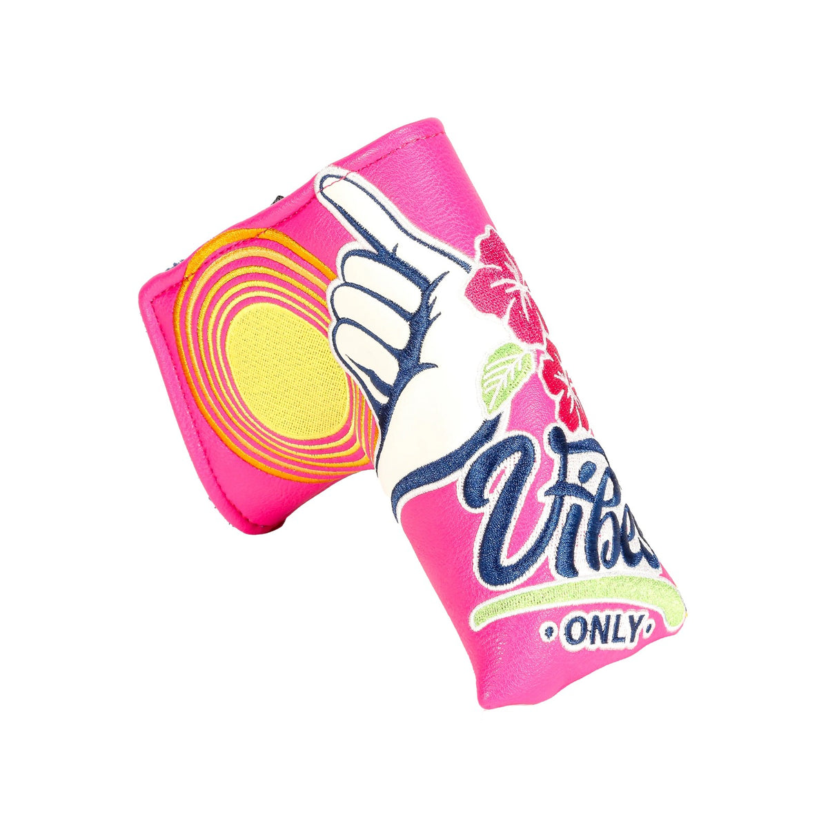Golf Putter Headcover - Good Vibes Design, Faux Leather, Plush Interior