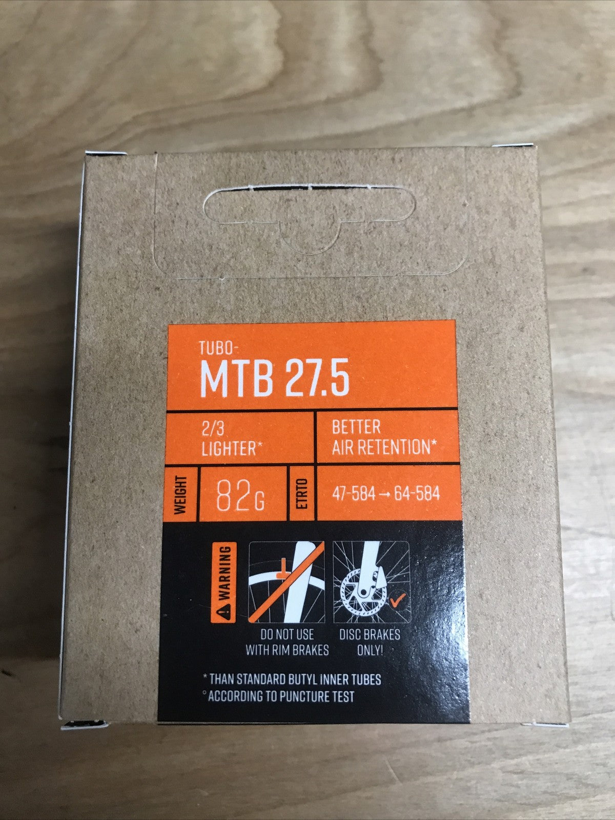 27.5 Inch Bicycle Tube MTB Tire Inner Tube with 42mm Presta Valve - Orange