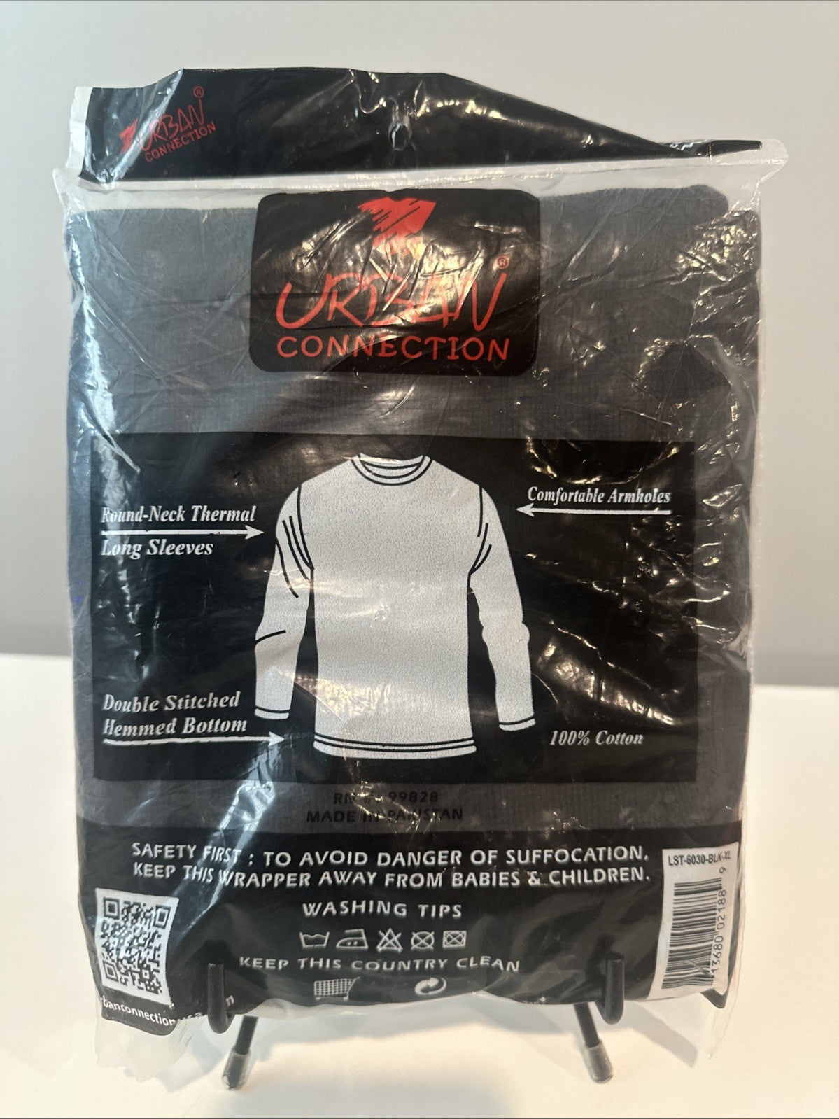 Vintage Urban Connection Thermal Top XL Black Deadstock Sealed