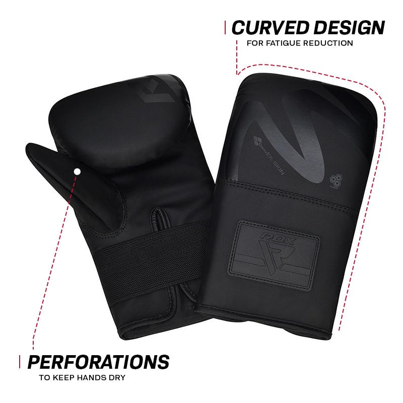 Heavy Punching Bag Gloves - Maya Hide Leather Punch Mitts 4OZ Black