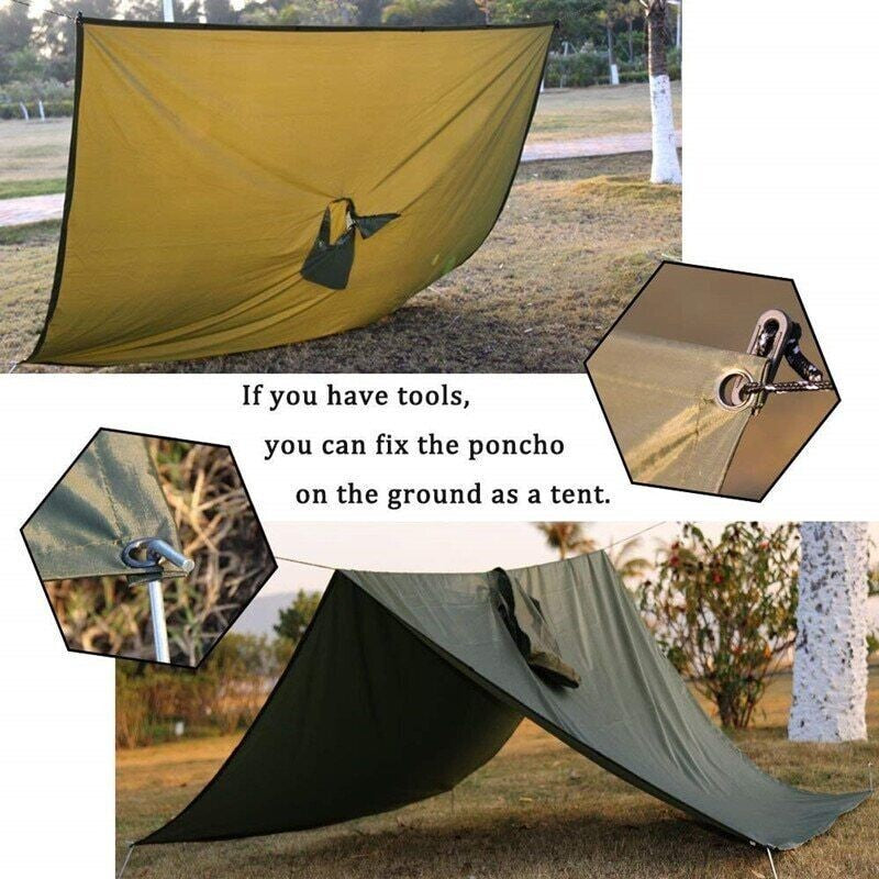 Waterproof Military Poncho for Camping and Hiking, US Army Style