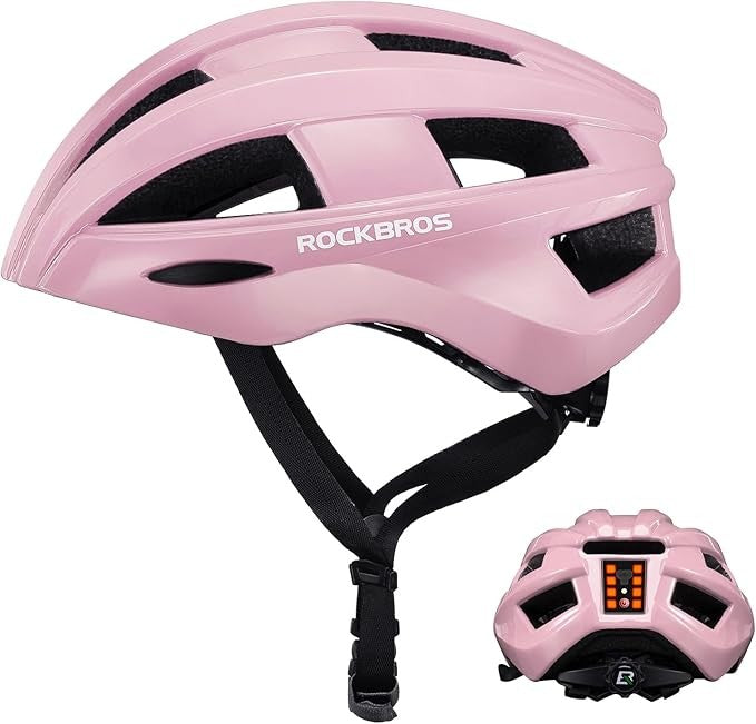 Lightweight Cycling Helmet with Built-in Taillight and Ventilation - 55-60cm