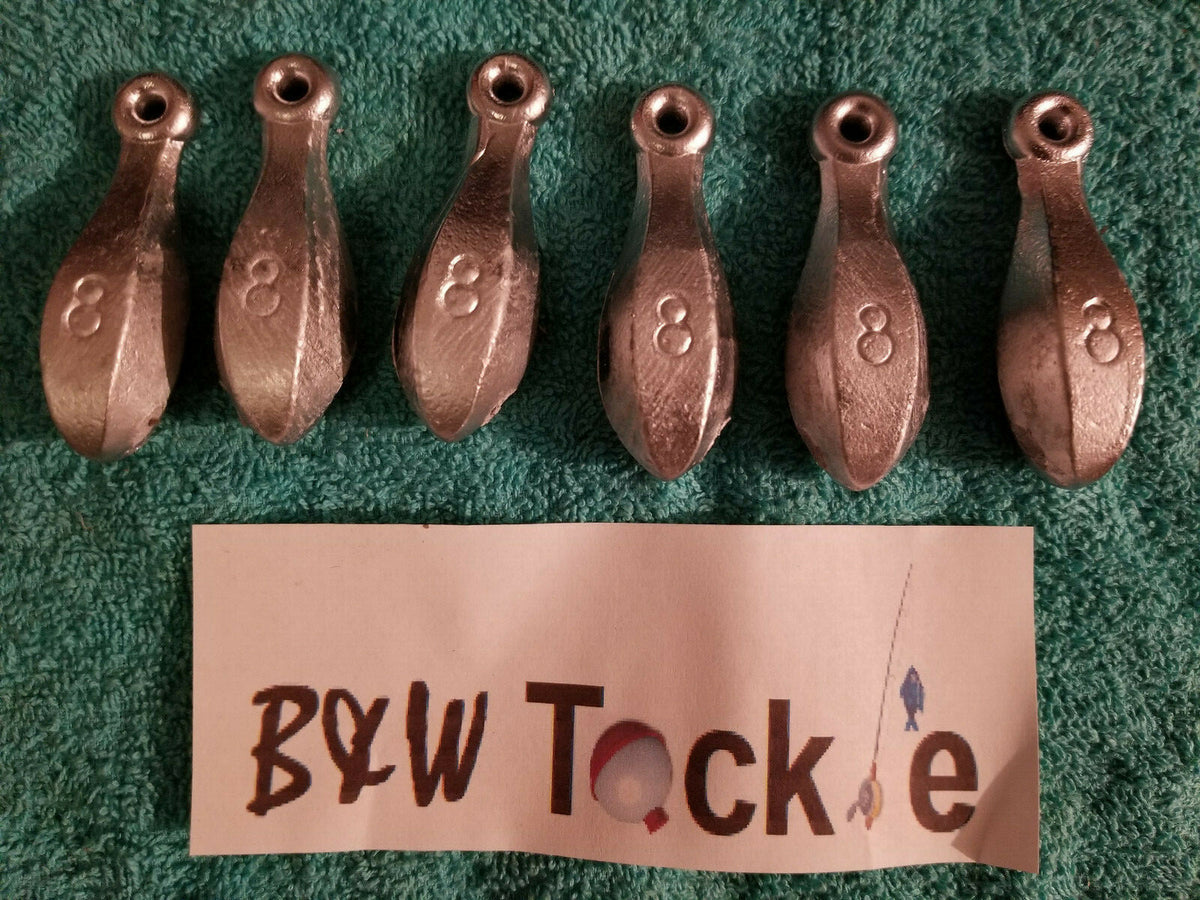8 oz Fishing Sinkers Lead Cast Bank Weights - Multiple Quantities Available