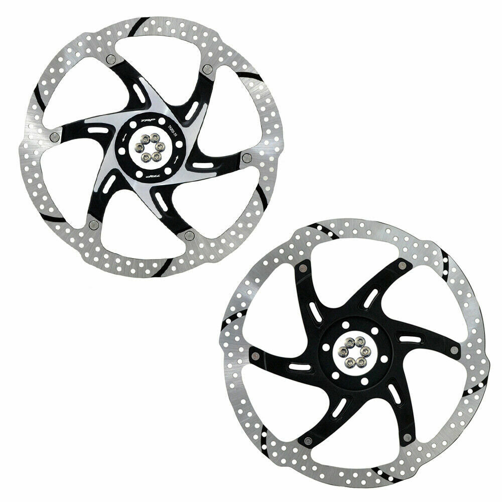 MTB Road Bike Disc Brake Rotor 6-Bolt 203mm Two-Piece Slotted Aluminum Center