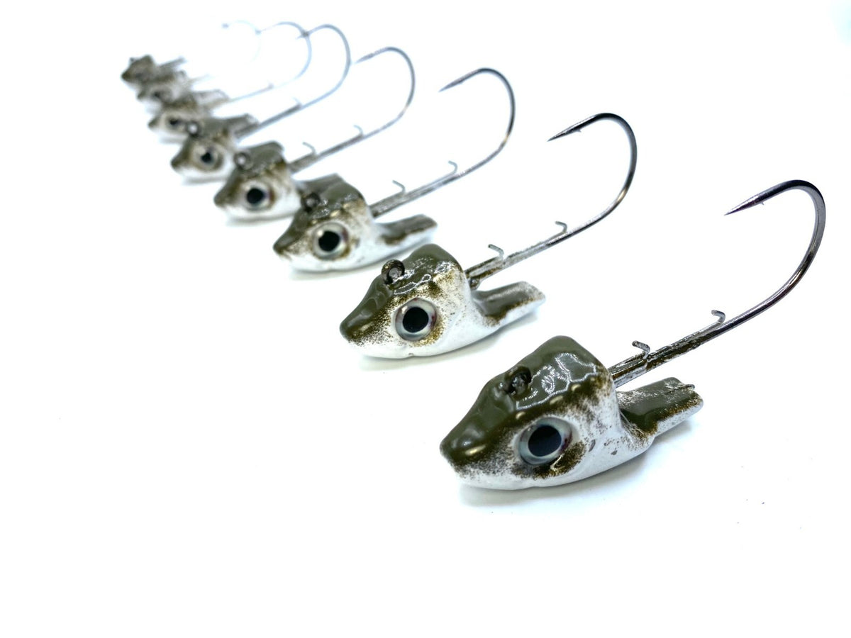 Ledge Knocker Swimbait Jig Heads with 3D Eyes - Multiple Weights & Hooks