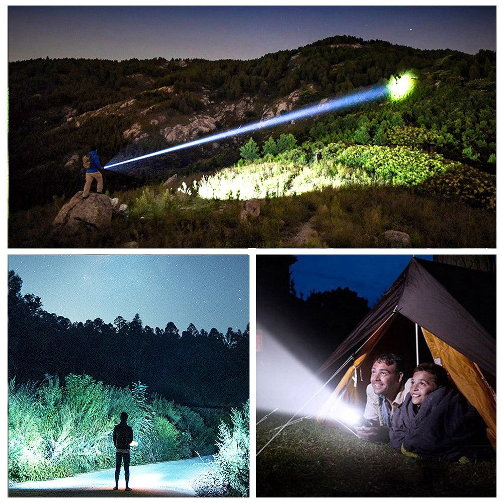 4-in-1 LED Hunting Flashlight with Zoom White Green Red Blue Light Torch for Coyote Varmint