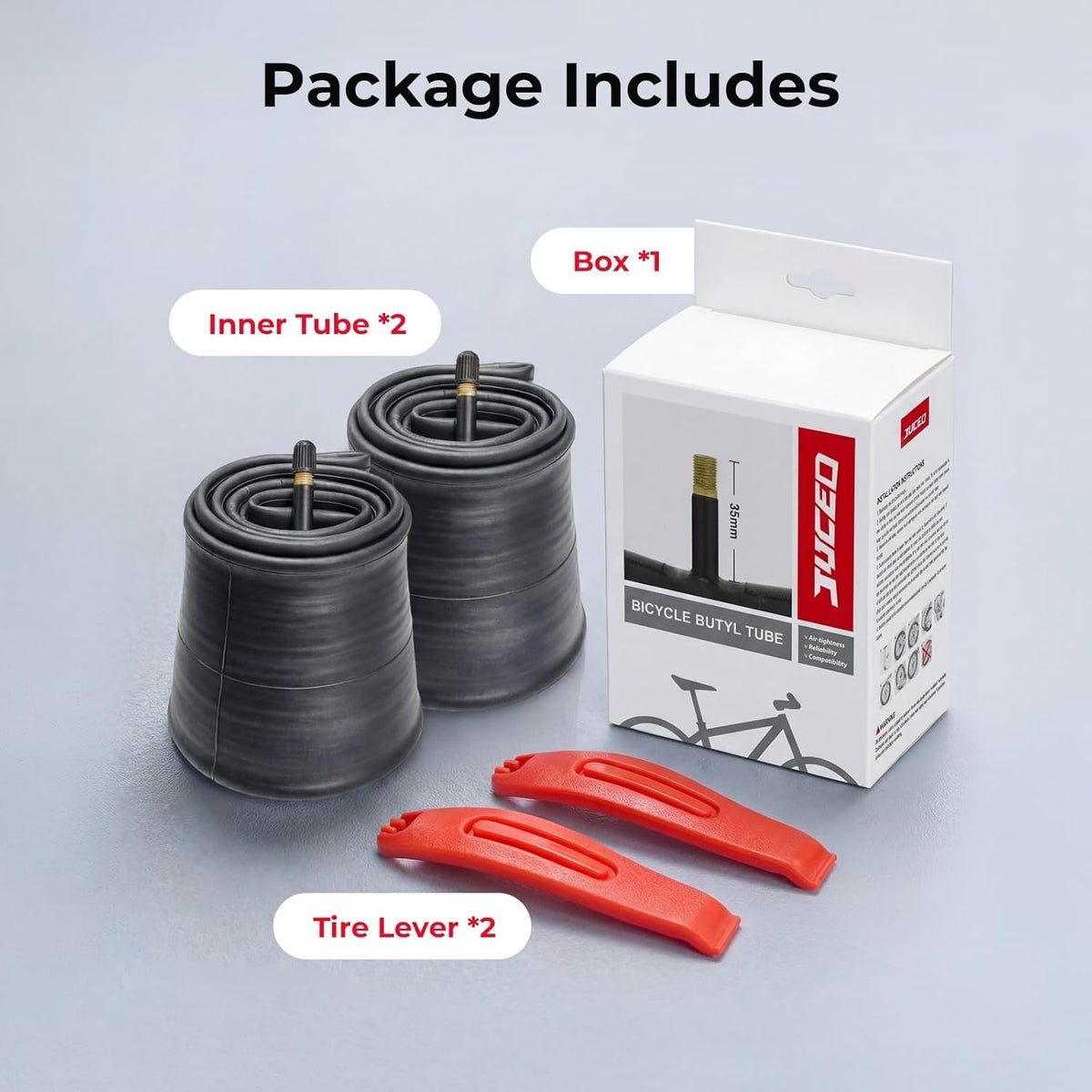 Fat Bike Inner Tubes 20x4.0 with Tire Levers - Heavy Duty, Puncture Resistant