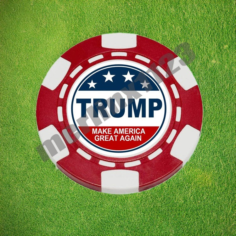 Golf Ball Marker Poker Chip Set with Magnetic Hat Clip - Weatherproof, Double-Sided Design