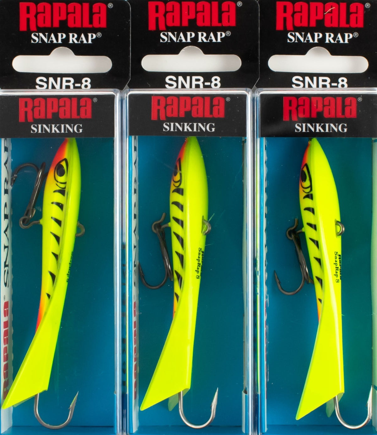 (Lot of 3) Rapala Snap Rap 7/8 oz Fishing Lure - Chartreuse Tiger
