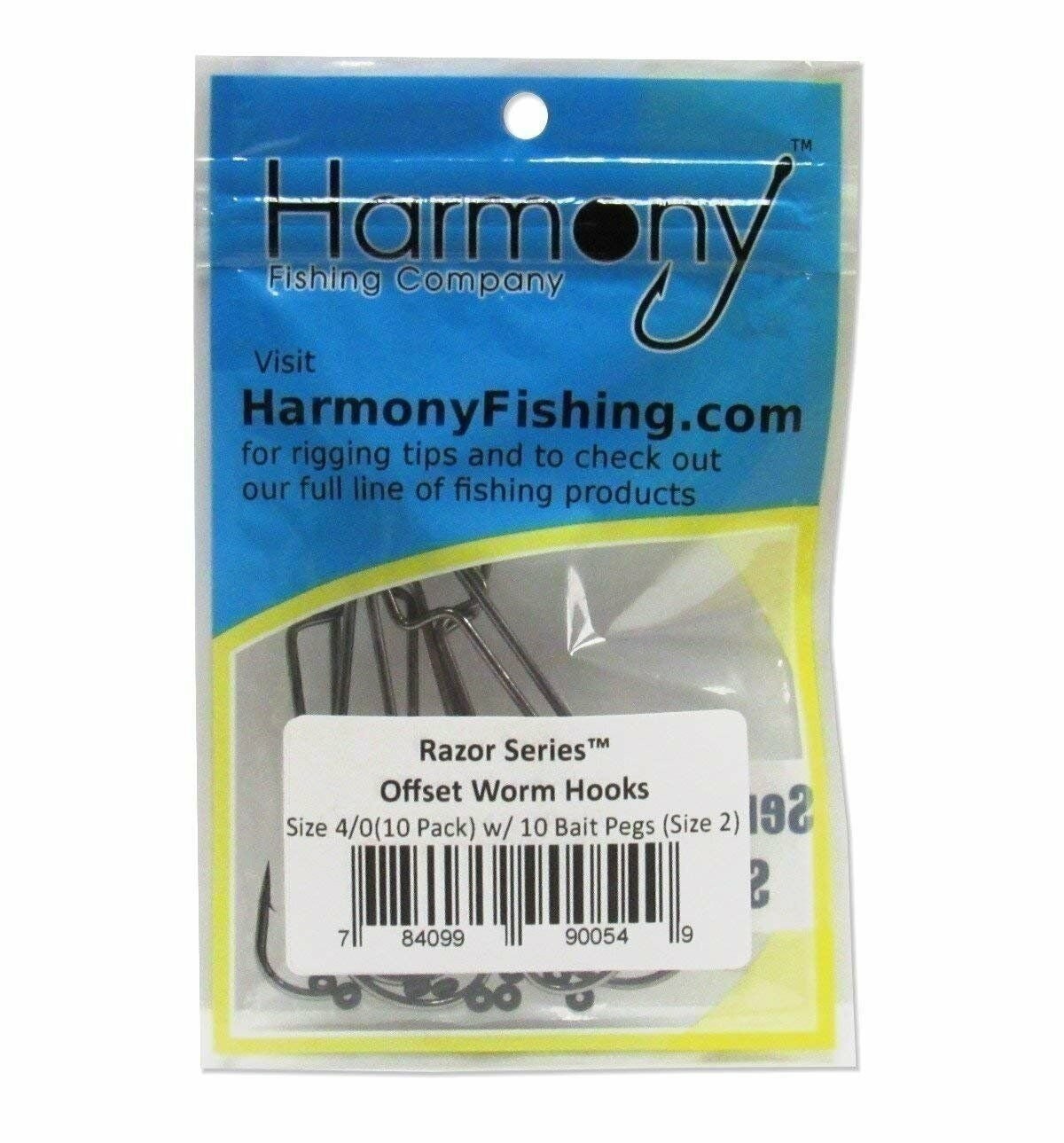 Offset Worm Fishing Hooks Set with Bait Pegs - Multiple Sizes