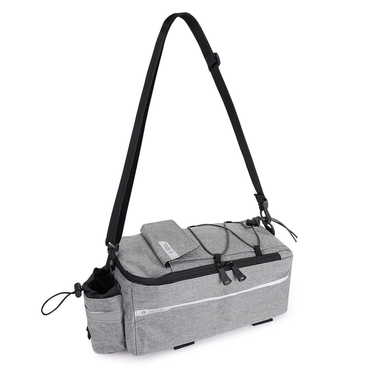 Waterproof Bicycle Rear Rack Bag with Insulated Compartment and Reflective Strip
