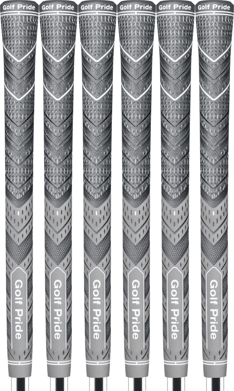 Golf Pride MCC Plus4 Jumbo Golf Grip Set of 6 - Hybrid, Less Taper, Gray